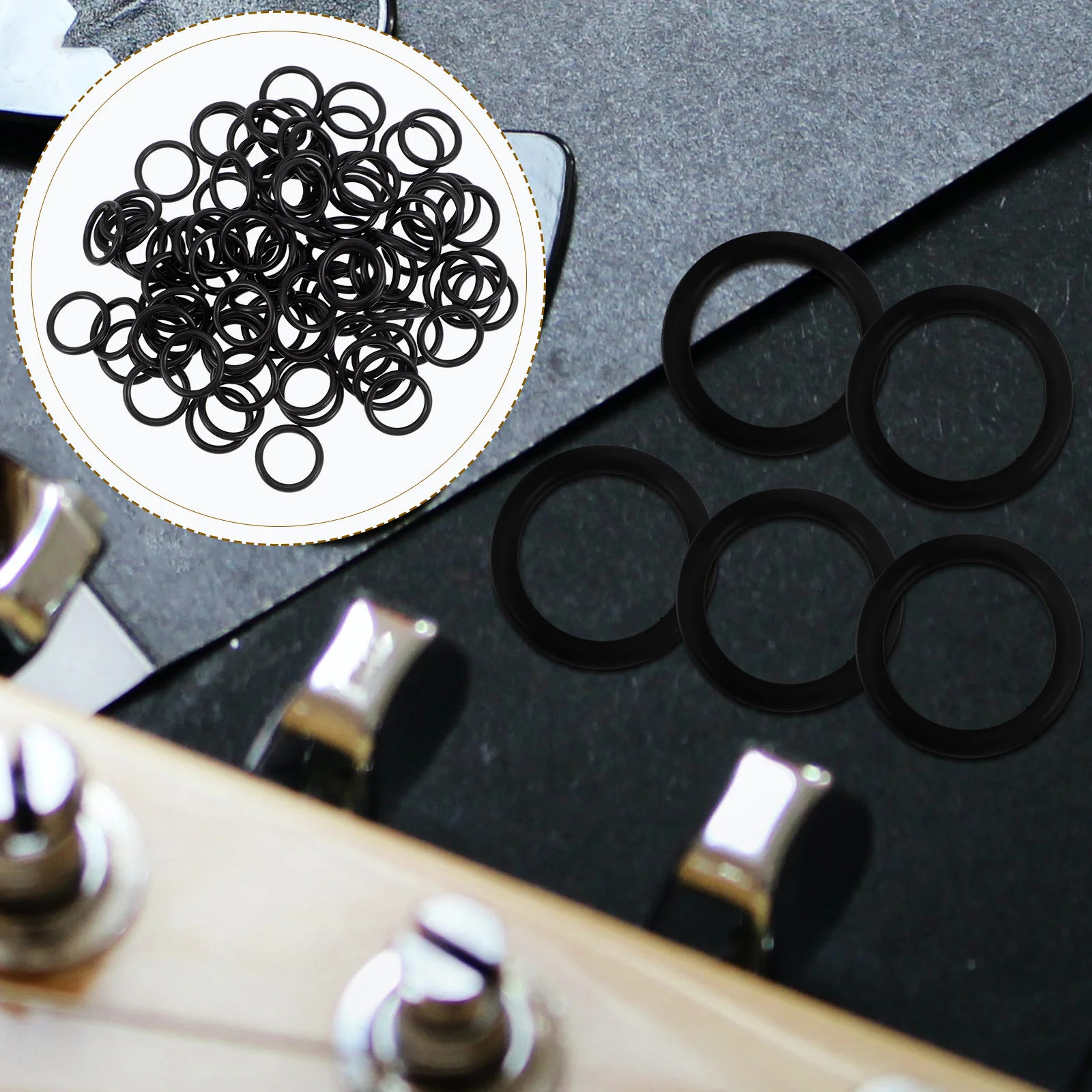 

100Pcs Guitar Knob Accessories Rubber O Rings Replacement Durable Sealing Gaskets Pickup Instrument Supplies O Rings
