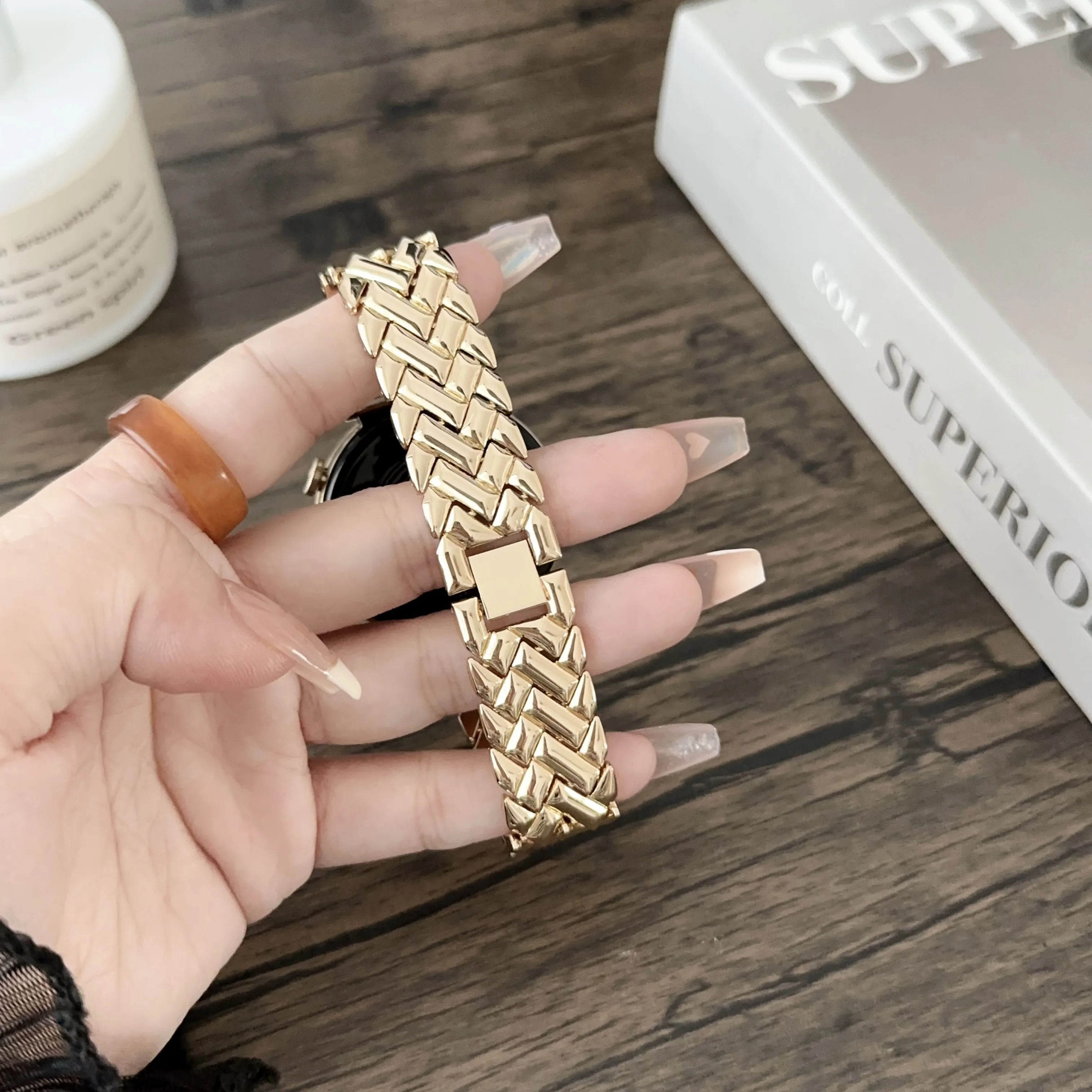 สายรัดข้อมือสแตนเลส18มม. เหมาะสำหรับนาฬิกา Huawei GT4 5 41มม. สายนาฬิกาอัจฉริยะสำหรับผู้หญิงเด็กผู้หญิงผู้หญิง