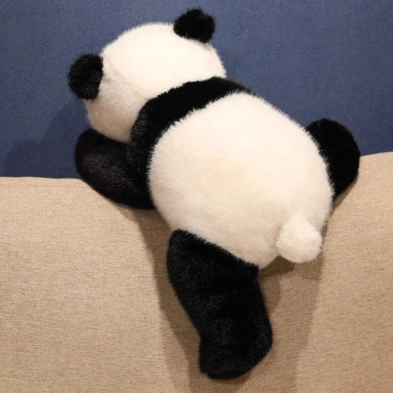 Simulazione Realistica Fluffly Zoo Panda Morbido Peluche Simpatici Orsi Peluche Bambola Lie Prorone Giocattoli Divertenti per Ragazze Regali Di Compleanno