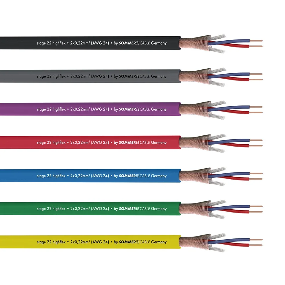 Sommer Cable Microphone Cable Stage 22 Highflex 2x 0,22 mm²  PVC 6,40 mm Block coverage rate 99%