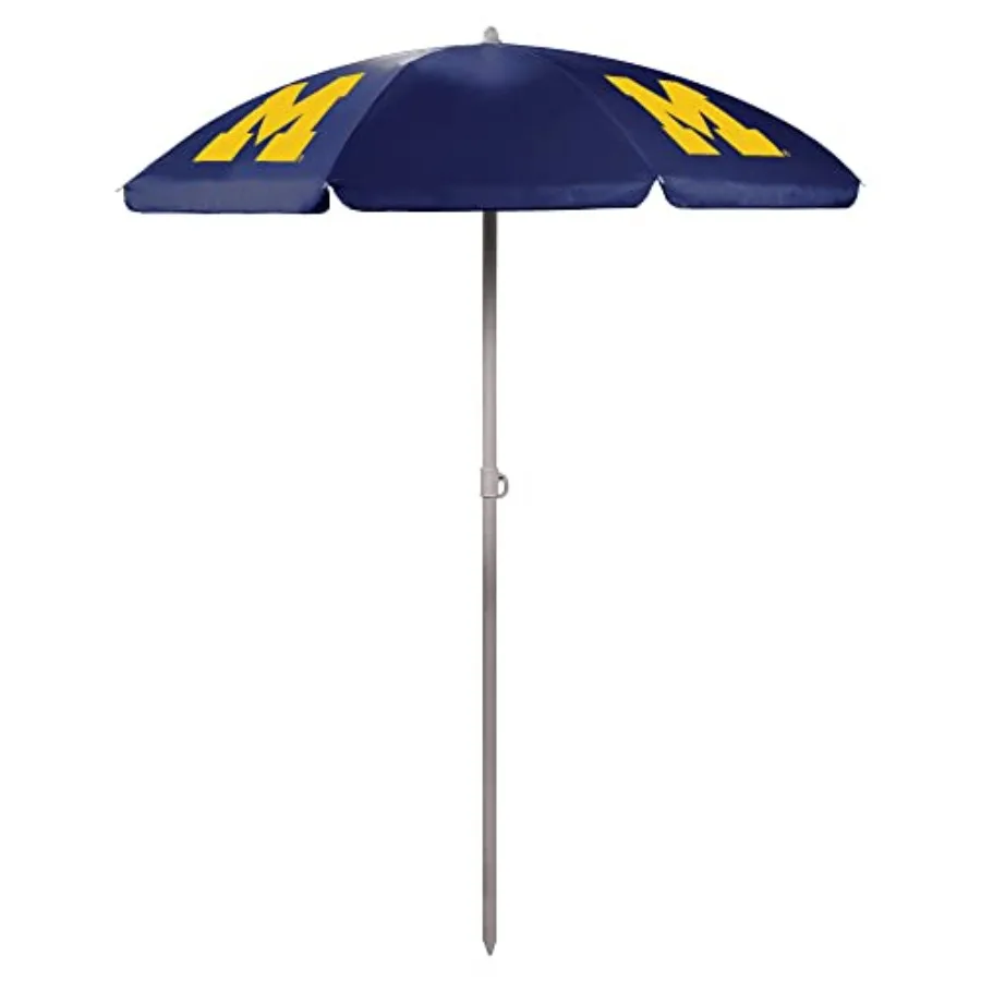 

NCAA Michigan Wolverines Outdoor Canopy Sunshade Beach Umbrella 5.5' - Small Patio Umbrella - Beach Chair Umbrella