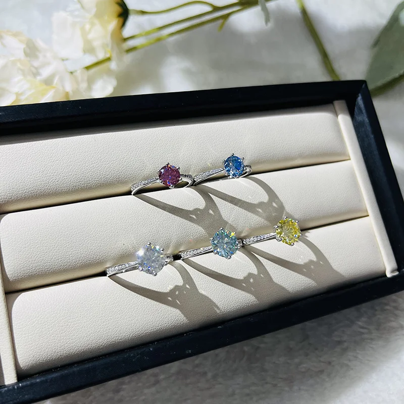 Joyce Kelly 1 CT Blau Grün Moissanit Ring Für Frauen Solide 925 Sterling Silber Braut Weibliche Verlobung Hochzeit Luxus Jewerly – Detail 8