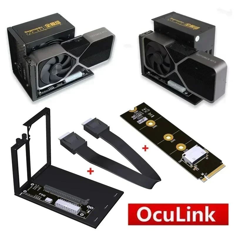 F9G-BK8 PCIe 4.0 X4 64Gbps OCuLink Laptop External Graphics Card ATX GPU Dock for M.2 NVMe to SFF-8612 Oculink eGPU Adapter Card