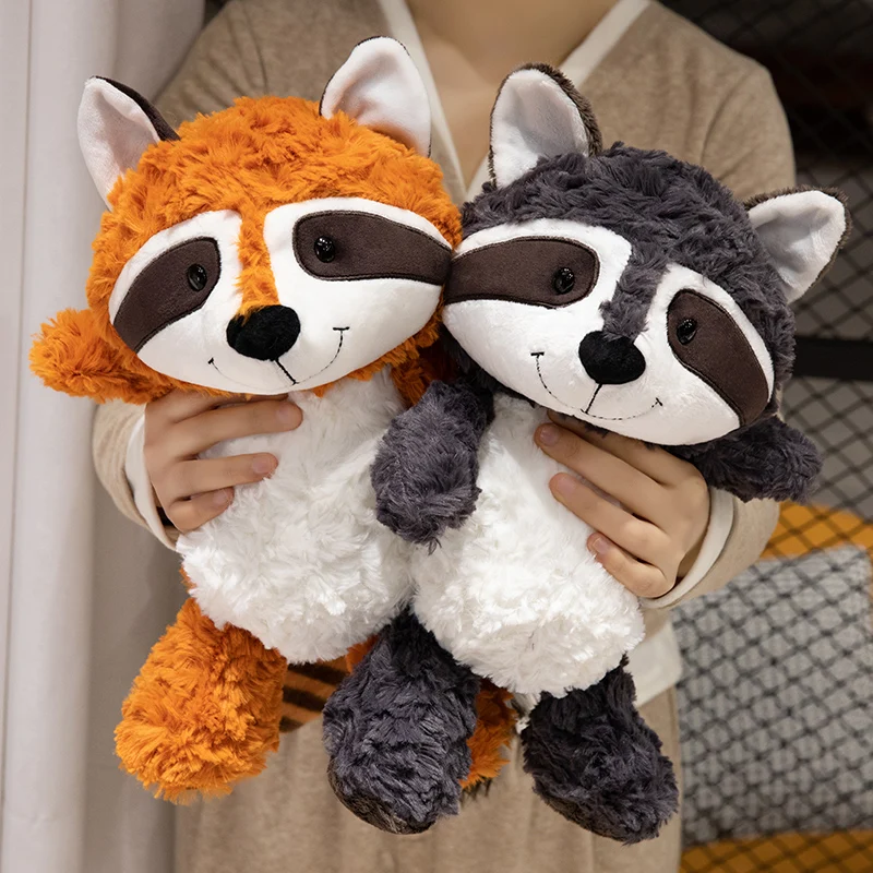 25cm Forest Animals Fox Raccoon Sloths Plush Doll Pillows Soft Filling Cute Playful Shapes Good Gifts