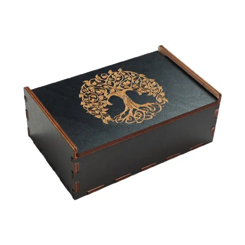 Portable Tarots Cards Box Astrology Divination Storage Case Cards Container Exquisite Astrology Trinkets Box