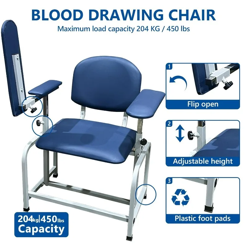 Large Padded Phlebotomy Chair - Wide Cushion 22