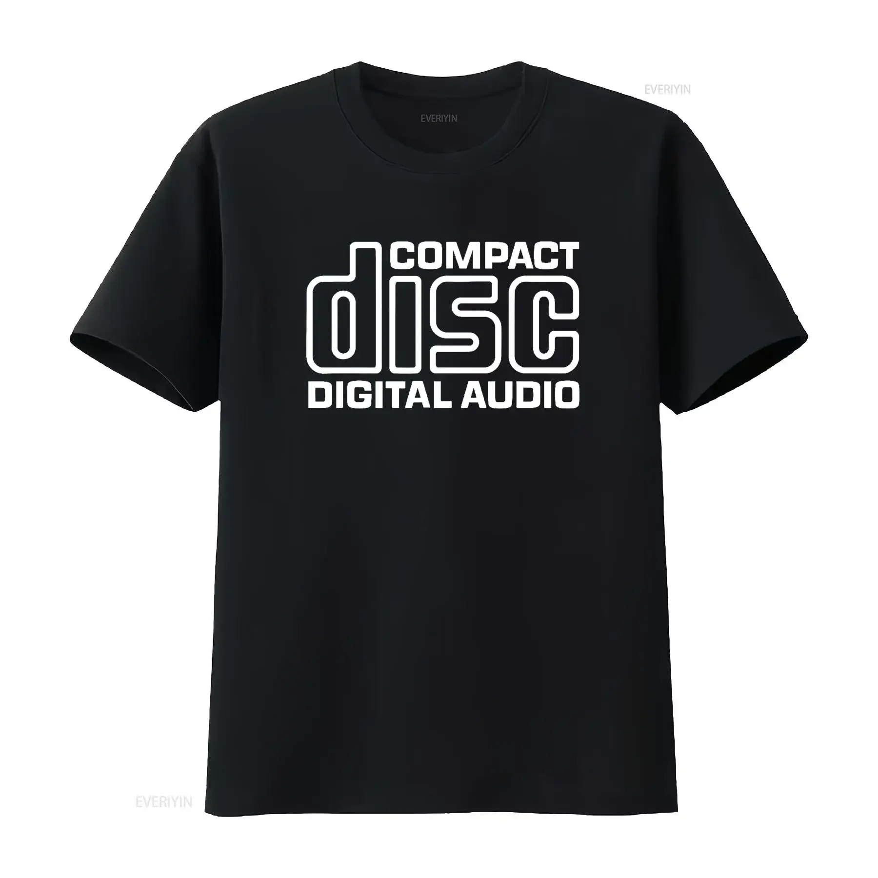 CD Logo Compact Disc Digital Audio Retro 80s 90s Aesthetic T Shirt vintage Washed Soft graphic Slightly homme Unisex Breathable