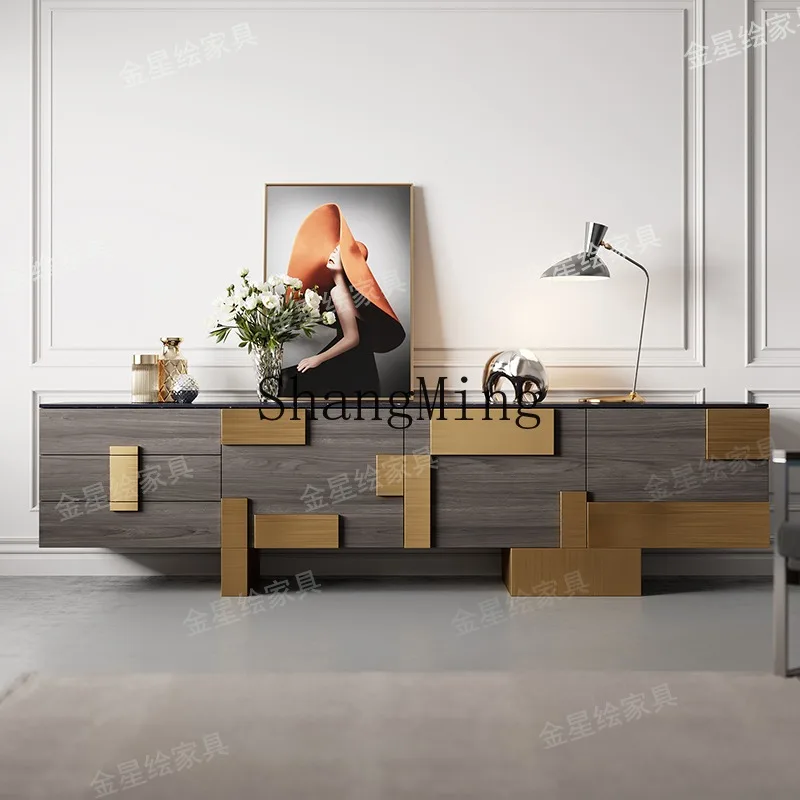 

LXY light luxury door cabinet creative and novel living room display cabinet rock slab storage locker