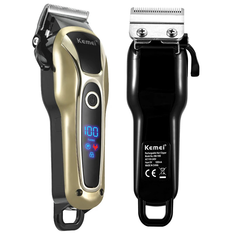 Kemei Hair Clipper Men\'s Electric Hair Trimmer Professional Haircut Machine Barber USB Fast Charging Clipper With LCD Display