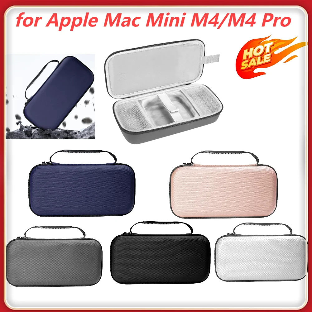 Hard Carrying Case Anti-scratch Protective Travel Handbag with Mesh Pocket Portable Suitcase for Apple Mac Mini M4/M4 Pro Case