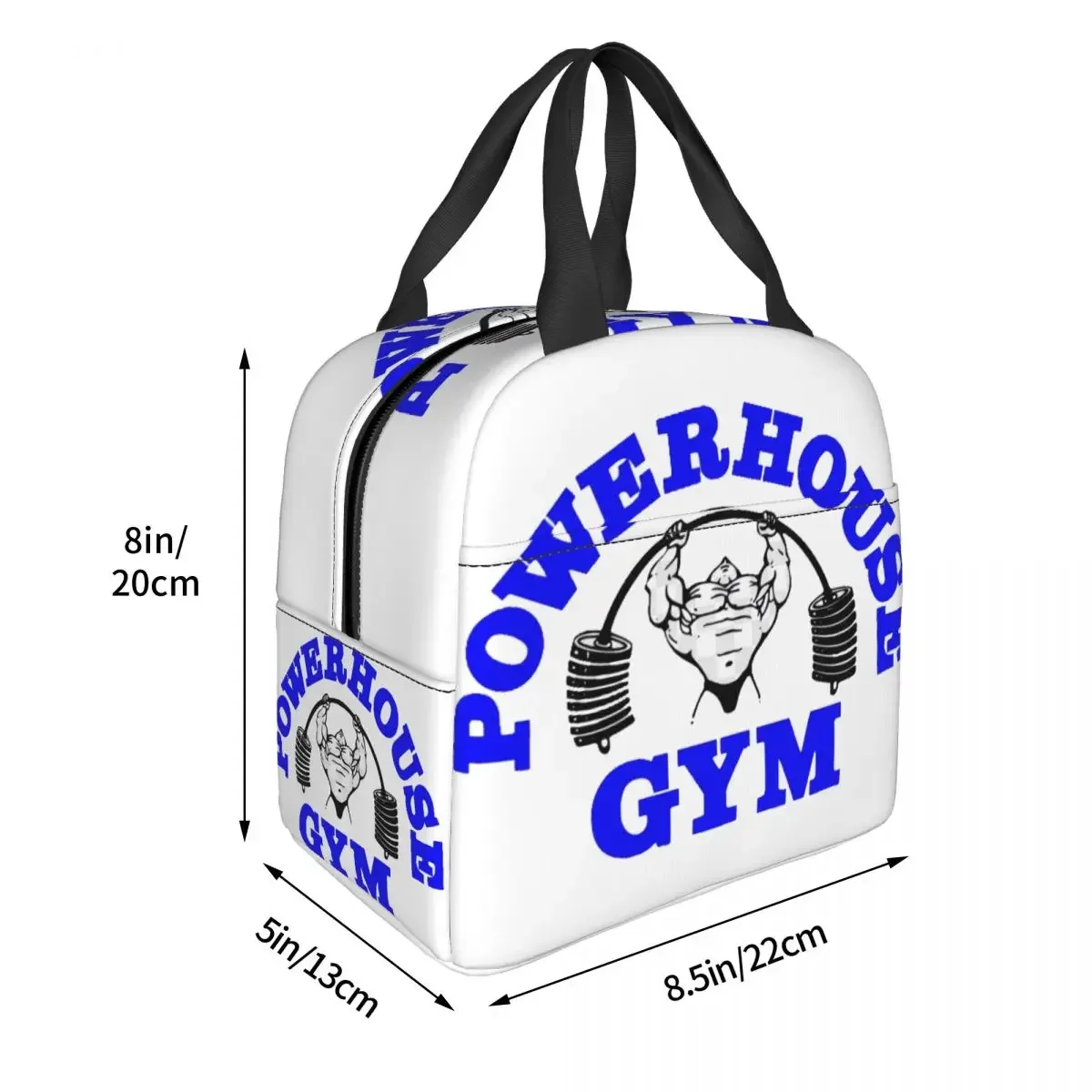 Powerhouse Gym Logo Portable Lunch Boxes Women Waterproof Bodybuilding Fitness Thermal Cooler Food Insulated Lunch Bag