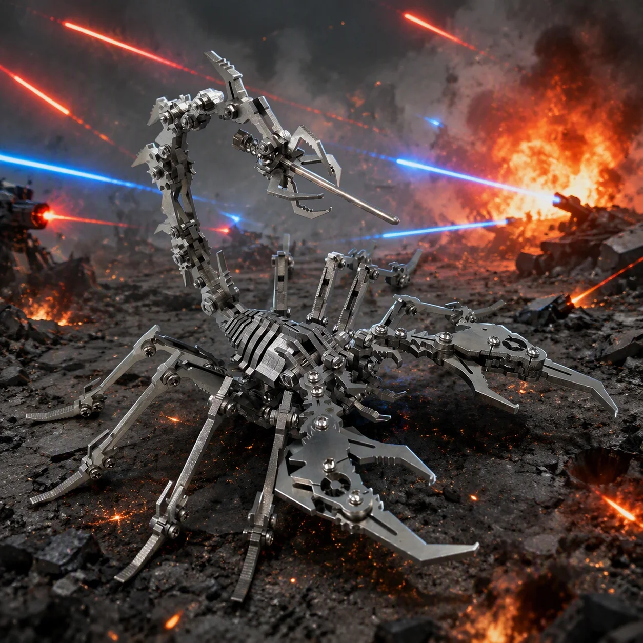 MOKR 3D Metall-Puzzle Skorpion-König Kinderspielzeug Bildung und Training Weihnachts- und Geburtstagsgeschenk DIY Montage-Modellbausatz