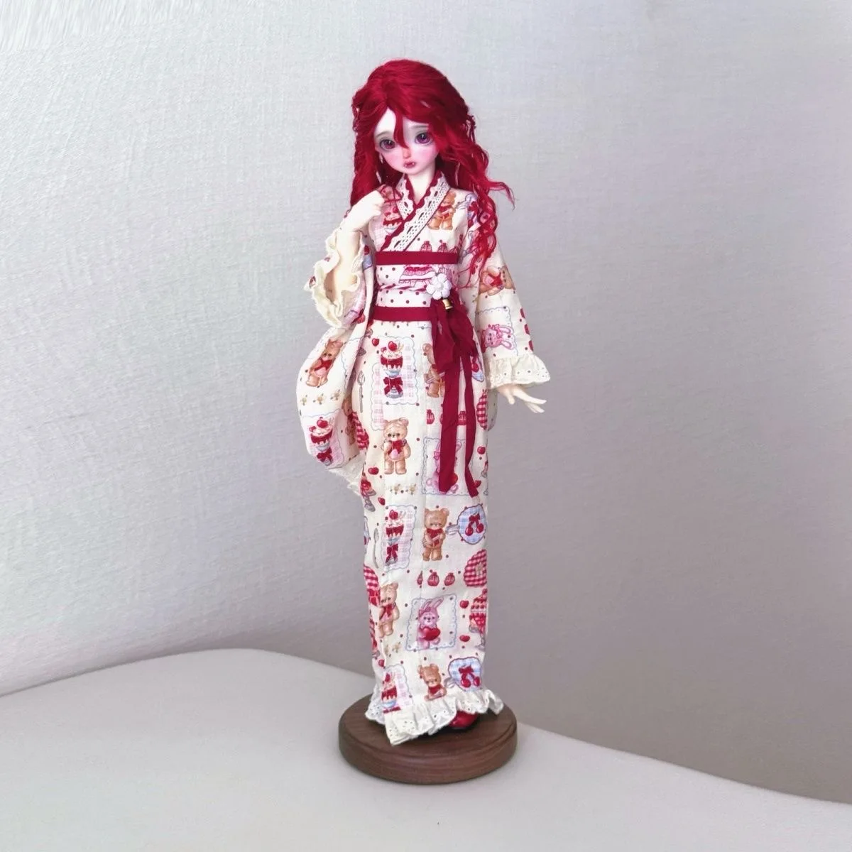 BJD doll clothes suitable for 1/4  size  Cute Pink Sweet kimono clothes suit doll accessories (5 points)