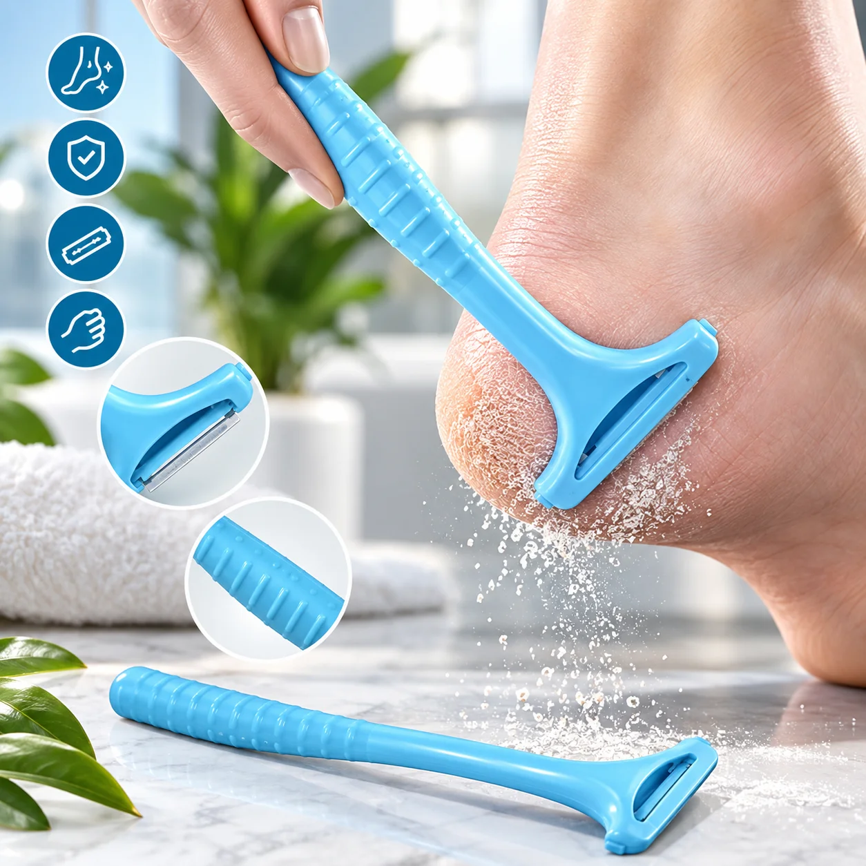 3Pc Foot Callus Remover Dead Skin Scraper For Heels Pedicure File Rasp Foot Care Tool Plastic Portable Feet Rasp