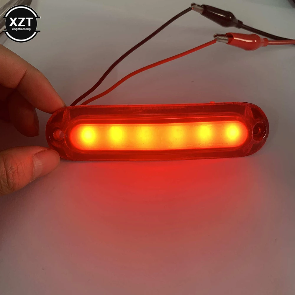 1PCS 12V 24V LED Car Warning Light 6 LED Light For Trailer Truck Lorry Orange White Red LED Side Marker Indicator Lamp 12V 24V