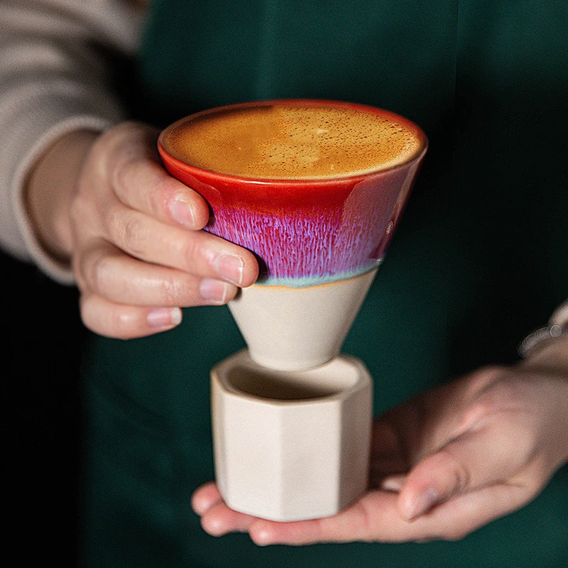 190ml Creative Retro Coarse Pottery Coffee Cup Kiln Ceramic Cup Home Latte Middle East Espresso Coffee Cup Home Decoration