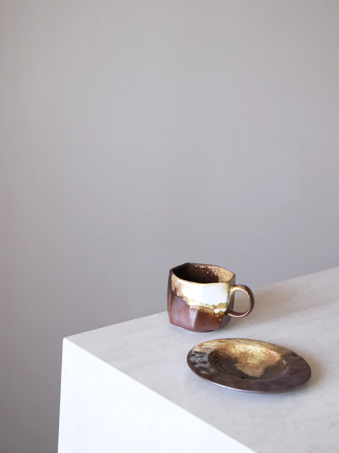 Retro  Handmade Ceramic Coffee Cup Gift Box Gradient Brown Japanese Style Small Clearical Texture Heat Resistant for ...