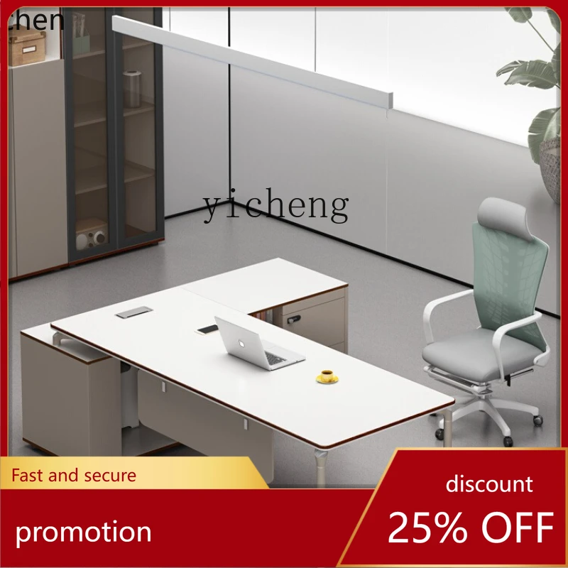 

HXL light luxury boss table simple modern creative office desk manager single office desk and chair combination