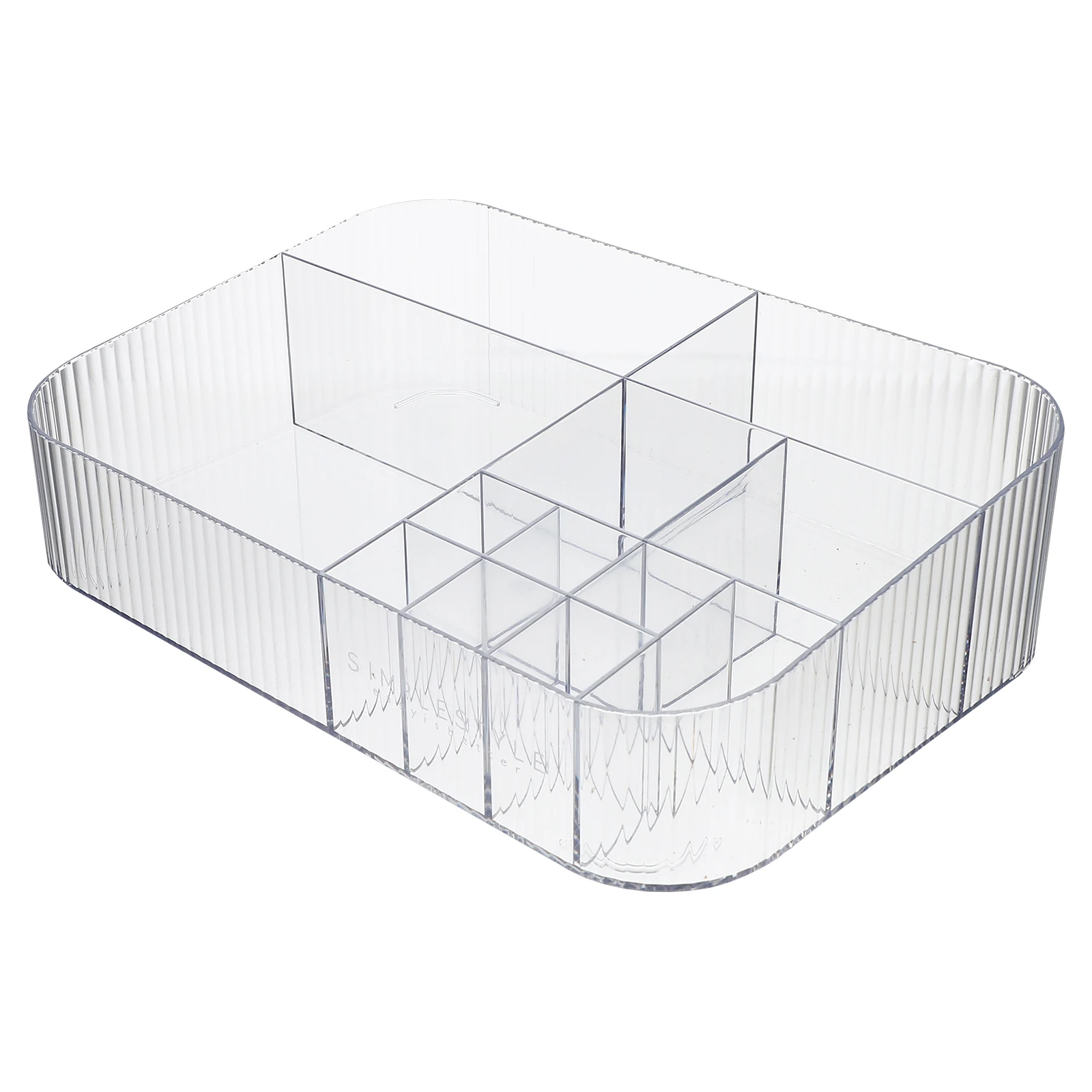 

Clear Storage Box Makeup Organizer For Vanity Durable Plastic Desktop Holder Multi-Grid Lipstick Case Bathroom