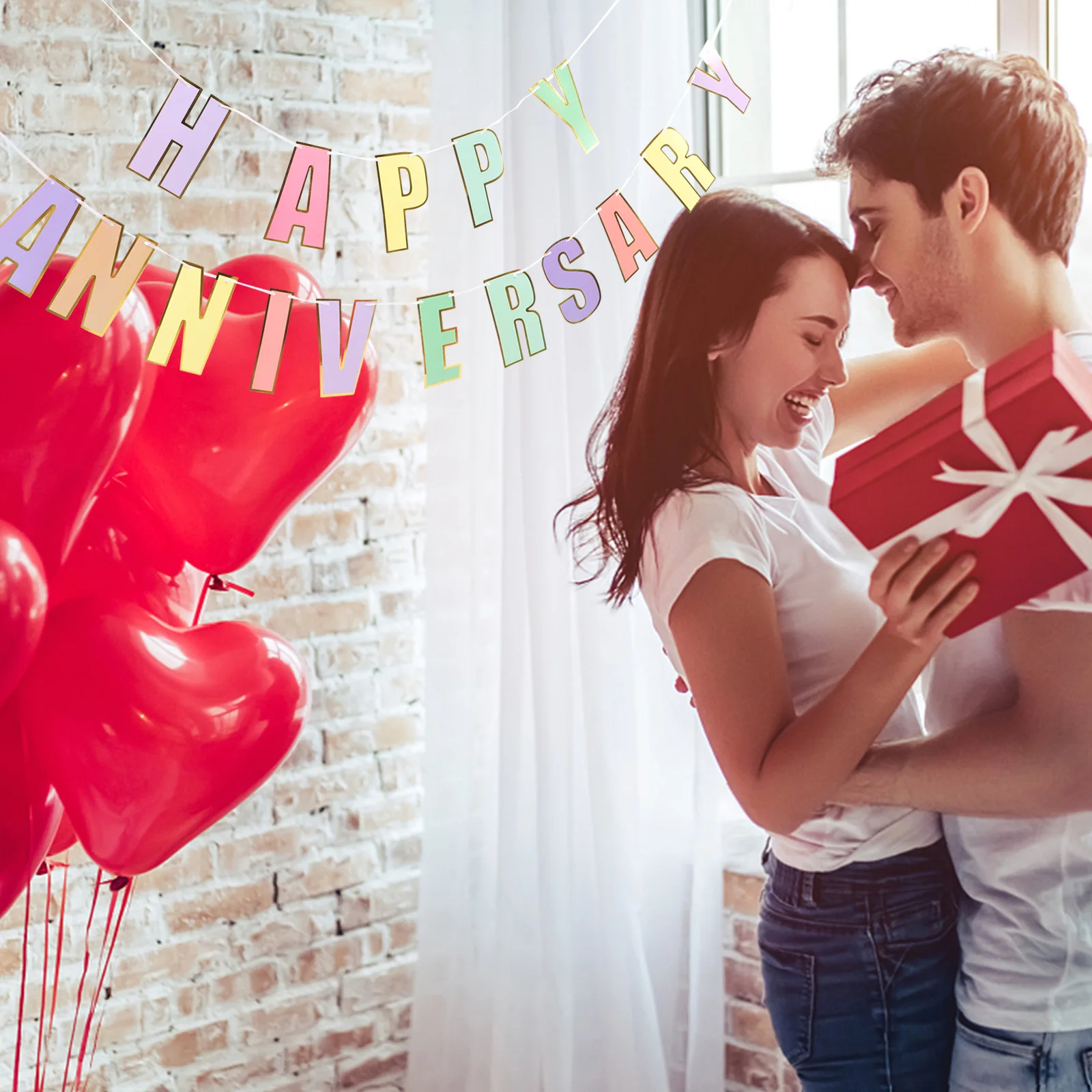 

Wedding Anniversary Banner Happy Anniversary Garland Bunting For Party Decoration Festival Home Decorative Hanging Ornament