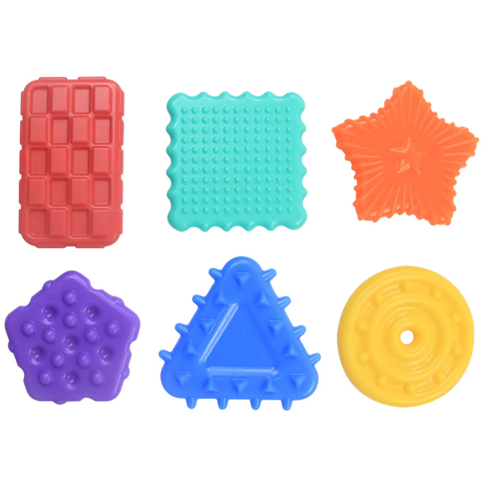 子供と大人のための感覚石のおもちゃ、織り目加工の柔らかい心配石、6個