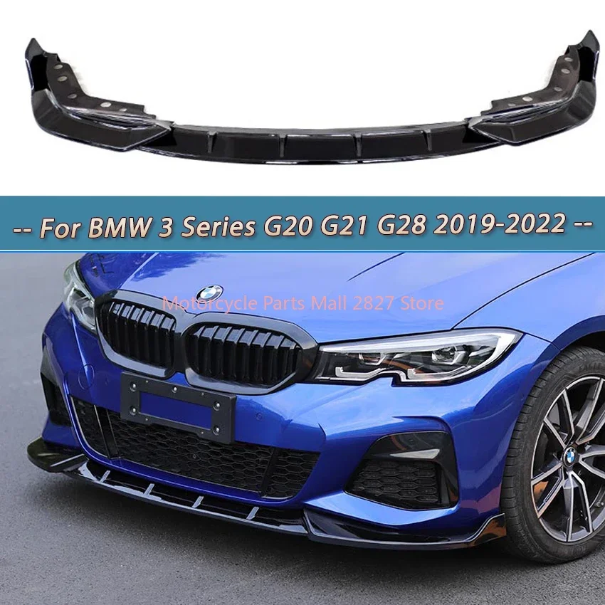 Carbon Look Front Bumper Lip Spoiler Splitter Diffuser Cover Canards tuning For BMW 3 Series G20 G21 G28 2019-2022 M Pack