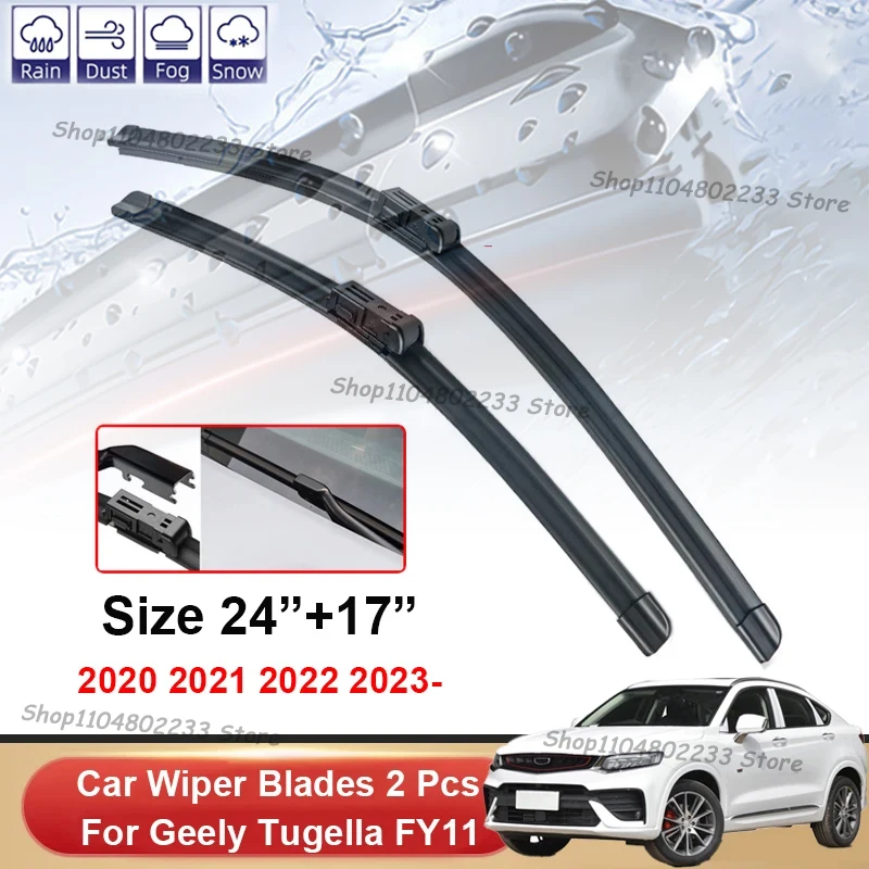 

Wiper Blades For Geely Tugella FY11 2020 2021 2022 2023 Car Accessories 2pcs Front Windscreen Wiper Blade Brushes Cutter