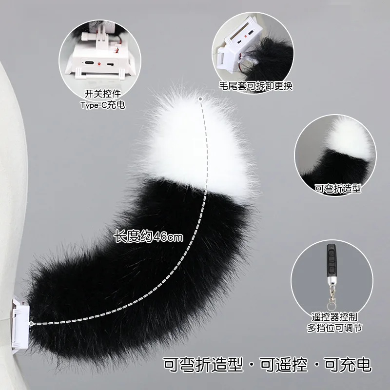 Handmade Plush BEAST TAIL Headbands การ์ตูน Movable Fox TAIL ชุด Cos PROP รีโมทคอนโทรลไฟฟ้า TAIL COSPLAY Props