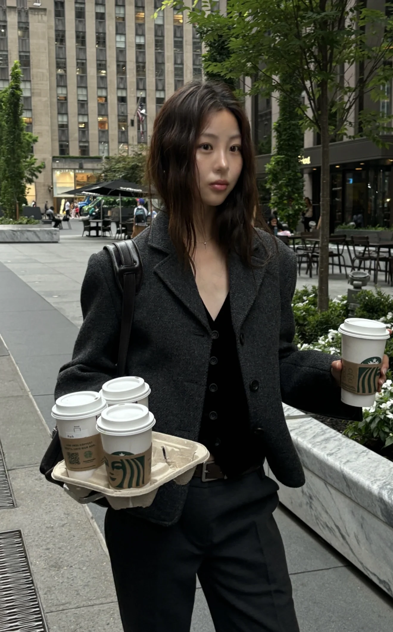 

Thebarnt ey Woolen Suit Jaet Women's Single Button Notch Collar mat Sle Commute Faion ort Length Pure Color