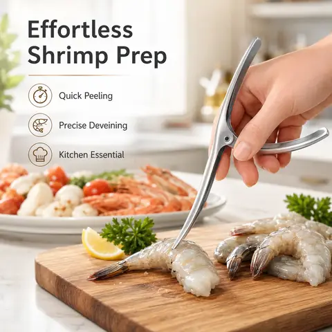 Shrimp Peeler Stainless Steel Deveiner Tool Seafood Shell Remover for Kitchen
