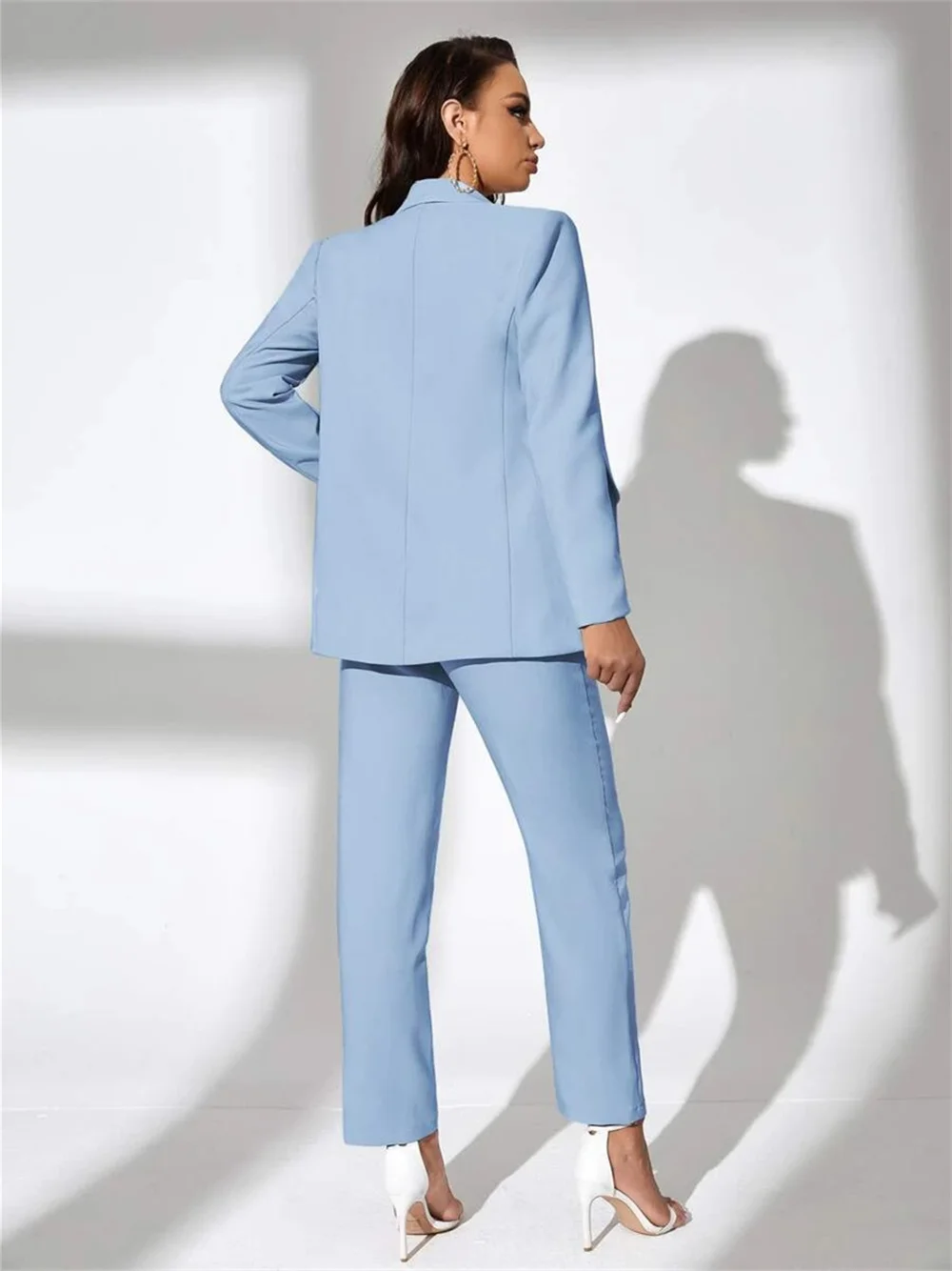 Ensemble élégant pour femmes, comprenant veste pantalon, robe de cérémonie classique trempée de document solide, robe de mariée, printemps été 2024