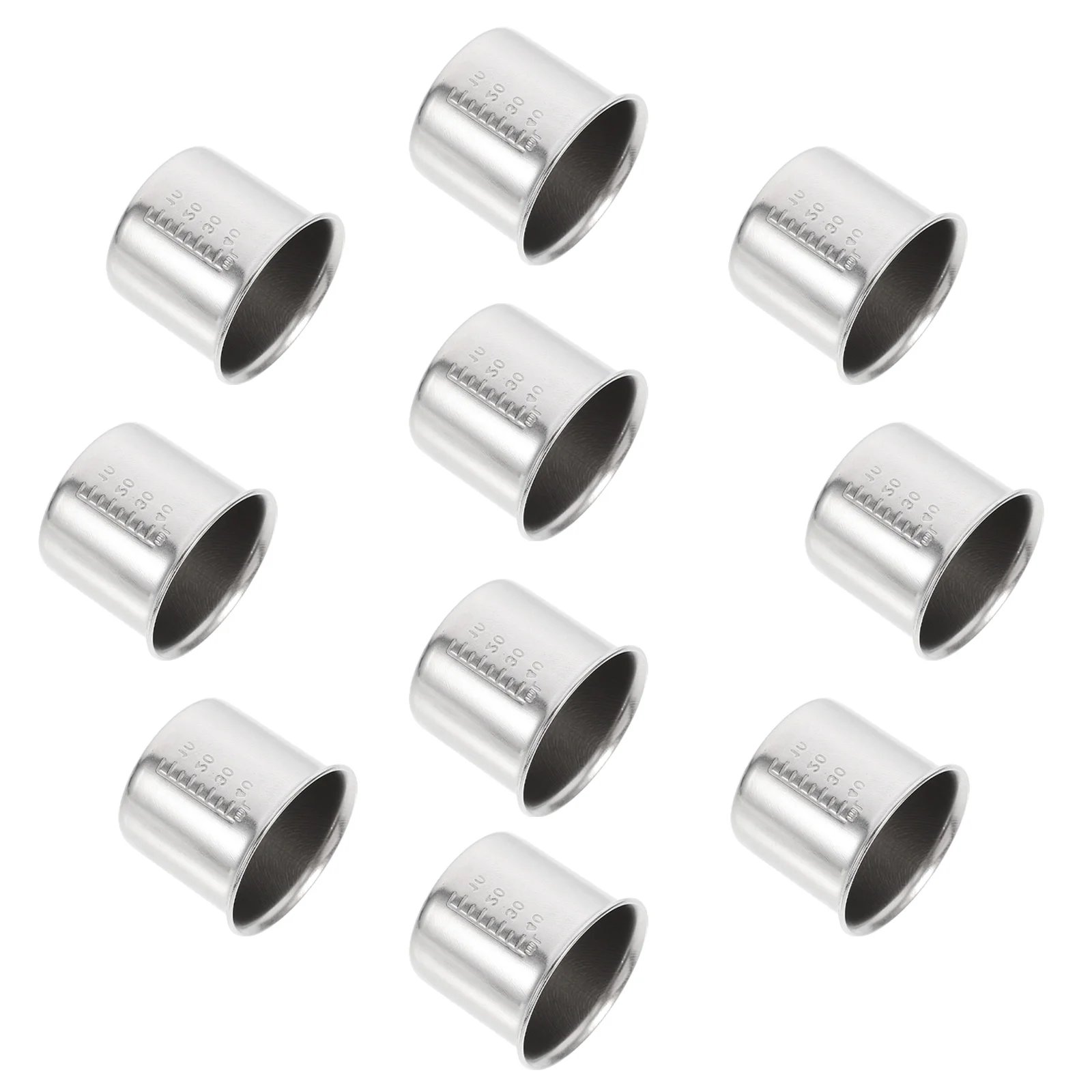 

10pcs Measuring Cup Stainless Steel Unbreakable Metal Medicine Shooters Scale Tool Graduated Volumetric