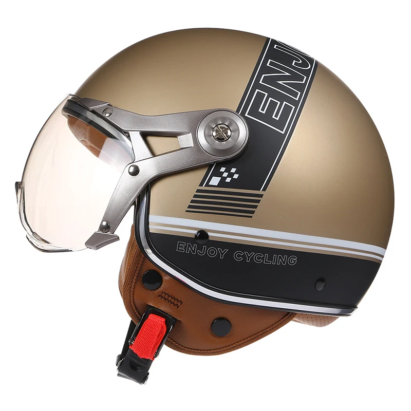 

DOT 3/4 Open Face Motorcycle Retro Motorbike Helmets Vintage Chopper Capacete De Moto Bike Cascos Scooter Jet Helm Men Women