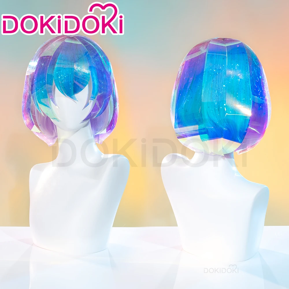 IN STOCK Diamond Wig Anime Land of the Lustrous DokiDoki Women 32cm Short Rainbow Gradient Heat Resistant Hair Free Wig Cap