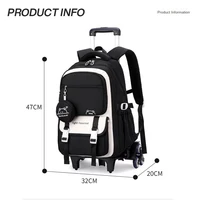 Children School Backpack Trolley Bag with Wheels Students Backpack Book Bag Rolling School bag for Girls Kids Wheeled Backpack 5