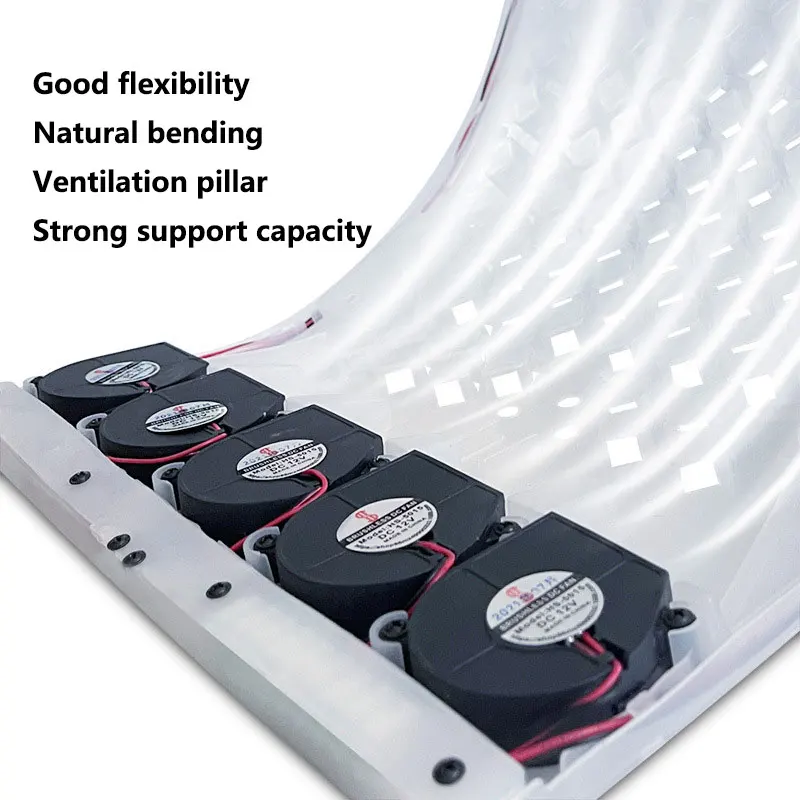 1PCS12V Car Ventilation Seat Cushion Breathable Massage Seat Backrest With 16 Fans Cooling Seat Pad Automotive Interior