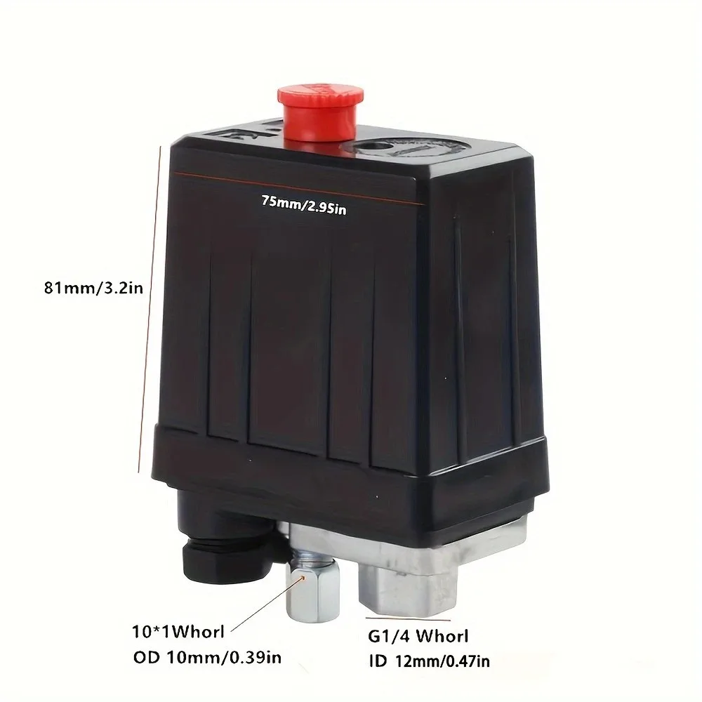 무소음 공기 압축기 펌프 액세서리 - 조정 가능한 자동 압력 스위치, 수직 단일 구멍 스위치