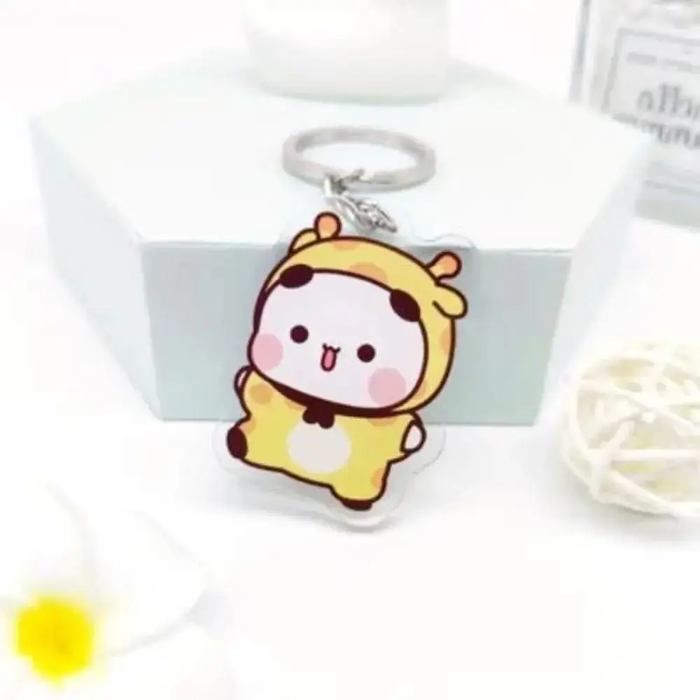 Cute Cartoon Bubu Dudu Panda Bear Pendant Keychain Holder Key Chain Car Keyring Mobile Phone Bag Hanging Jewelry Kids Gifts