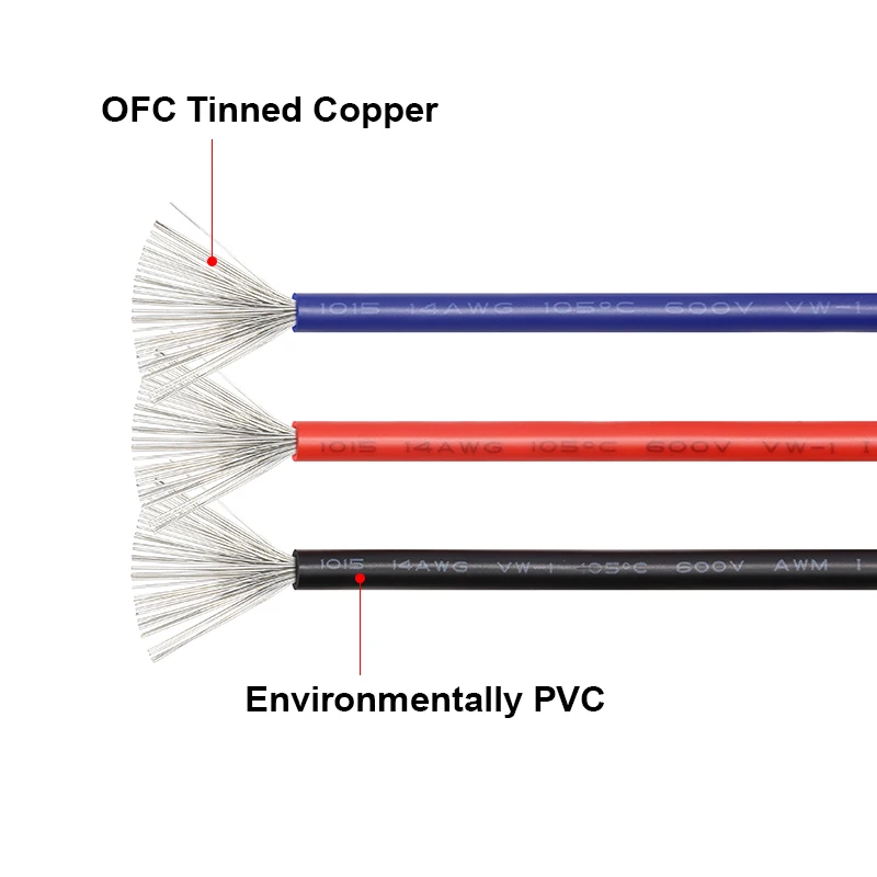 1-20m 1015 Environmental PVC Insulated Electric Wire 600V 24 22 20 18 16 14 12 10 8AWG DIY LED Lighting Line Tinned Copper Cable