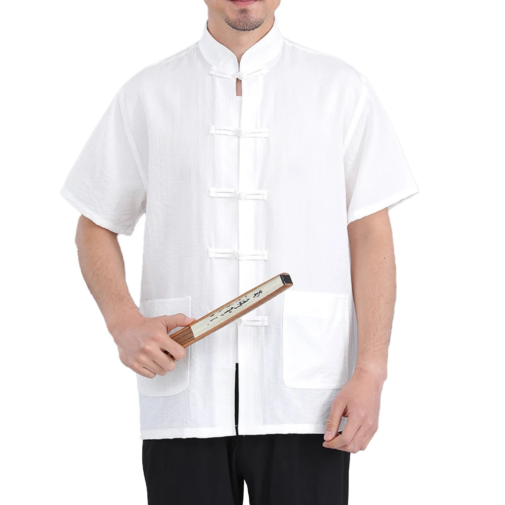 Abrigo tradicional chino de Kung Fu para hombre, Chaqueta de traje Tang, camisa de lino y algodón, blusa