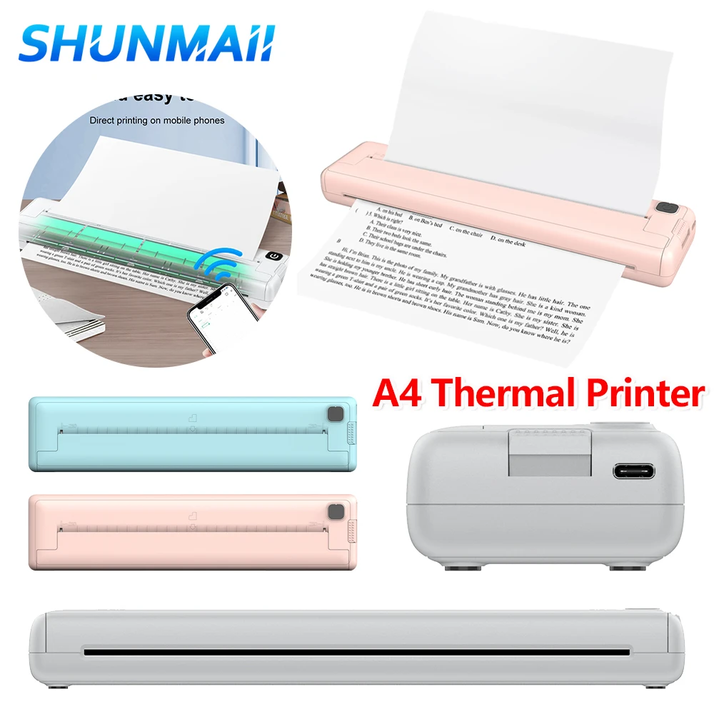 BT Portable Thermal Printer Pocket Thermal Printer Built-in 1000mAh Battery Label Maker Photo Label Memo Wrong Question Printing