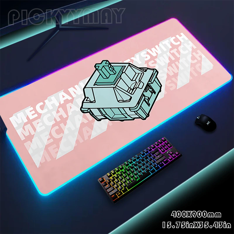 

RGB Gaming Mousepad Switch Mouse Mat LED Large Gamer Desk Pad XXL Keyboard Pads Luminous Desk Mat Mouse Pad Backlit