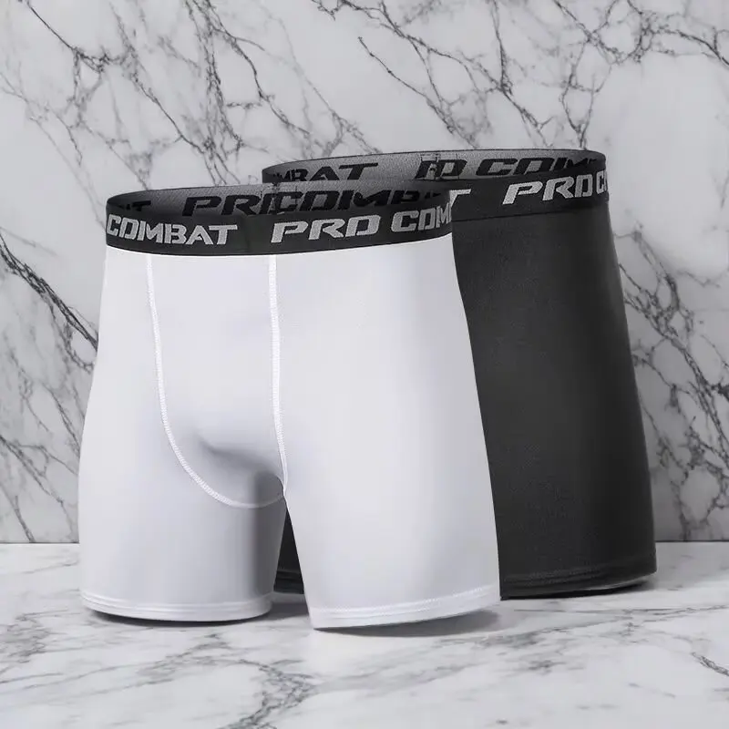 Men's Basic Quick Dry Sport Shorts Solid Color Breathable Moisture Wicking Athletic Boxer Briefs for Running Workout Fitness