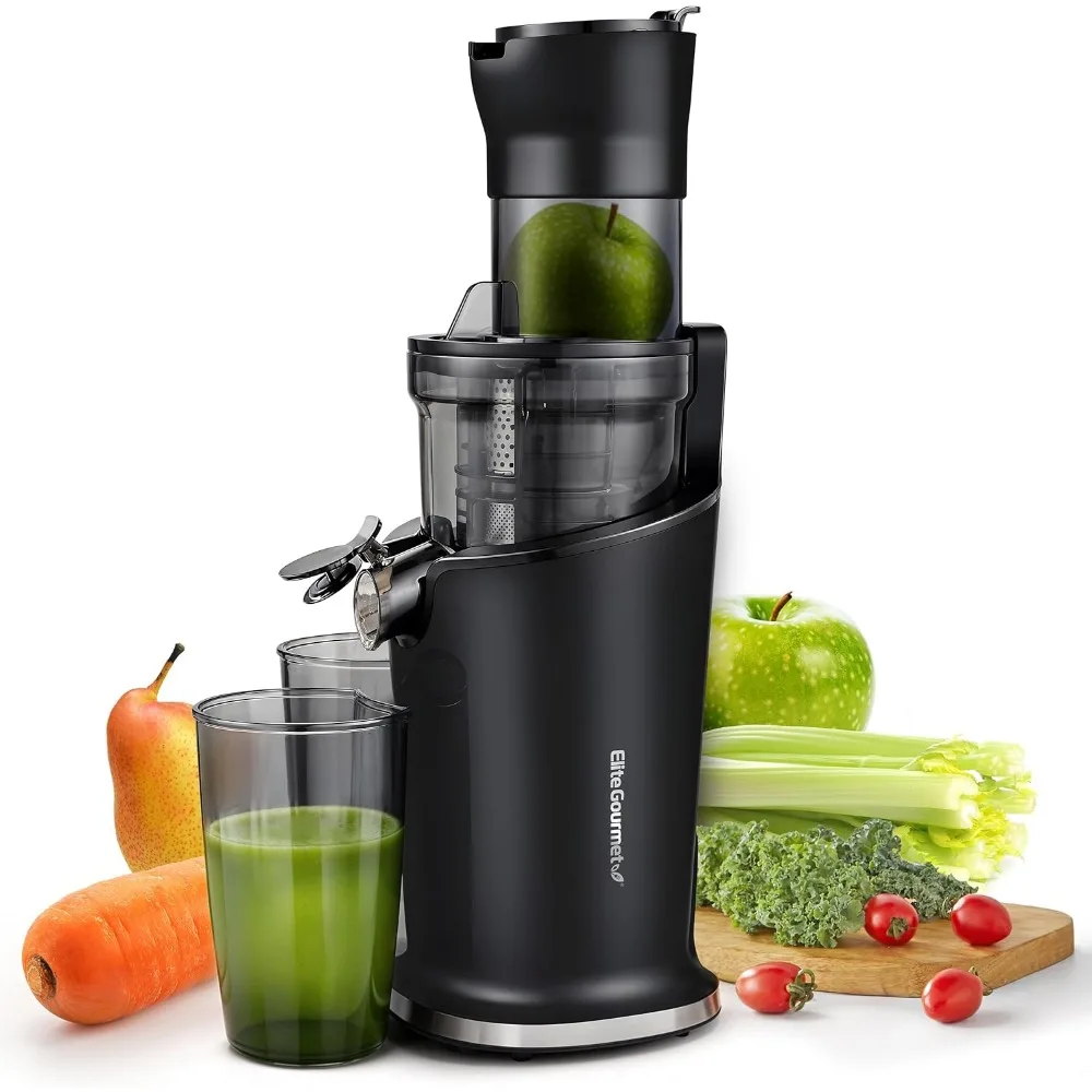 

3" Feeding Chute Slow Masticating Juicer, High Yield Cold Press Extractor, Easy Clean, 27 oz Cup, Black