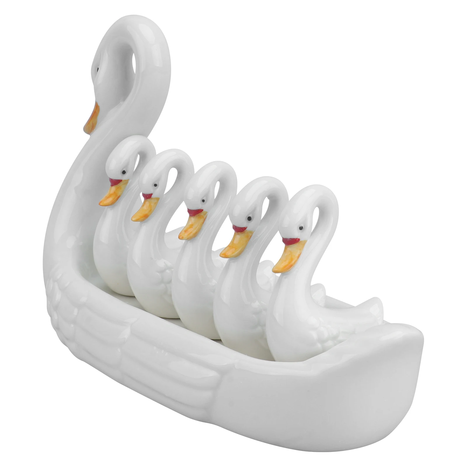 

Swan Chopsticks Tableware Rack Shape Stand Set Kitchen White Porcelain Japanese Styled Holder Decor Supply Ceramic