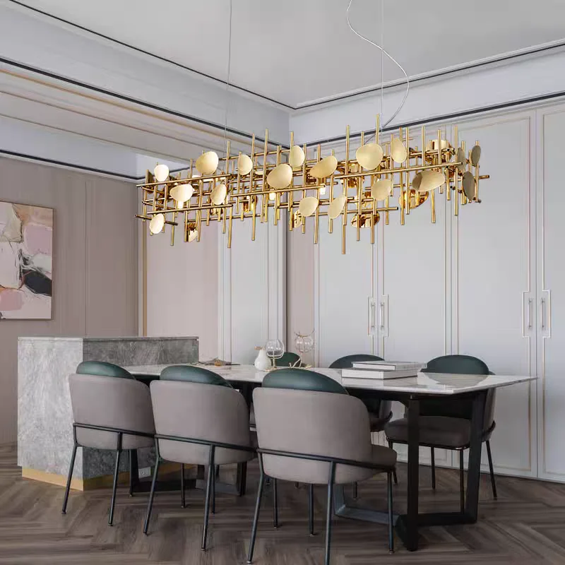 

Designer Deco Idea Geometrical Lines Pendant Lights LED Hanging Lamp for Ceiling Dining Room Decor Post-mordern Home Lustres