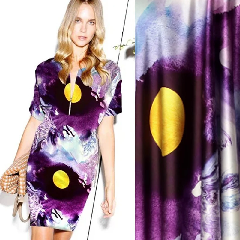 

118cm Wide 19mm 93% Silk & 7% Spandex Elegant Purple Silk Satin Fabric For Diy Sewing Dress Shirt Clothes Pajamas Pants R1680