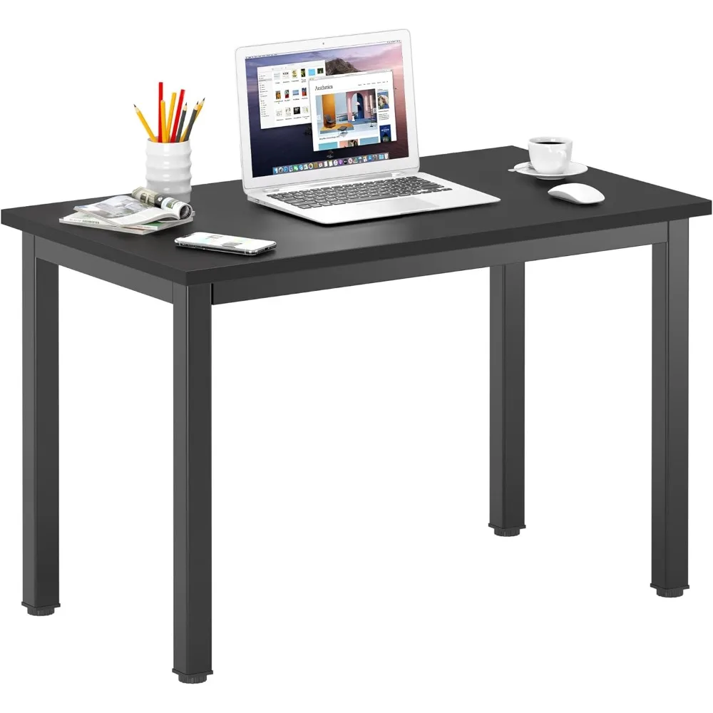 مكتب كمبيوتر صغير مقاس 31.5 بوصة، طاولة كتابة للمساحات الصغيرة، طاولة دراسة للطلاب، مكتب كمبيوتر محمول باللون الأسود
