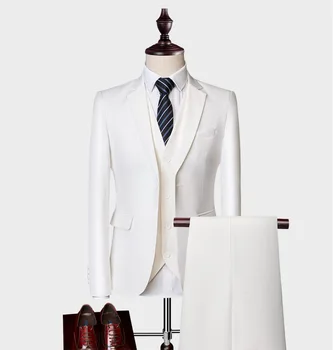 สูทสำหรับผู้ชายสไตล์เกาหลีใหม่ชุดเบลเซอร์สำหรับงานแต่งงานเสื้อแจ็กเก็ตแบบเป็นทางการ3ชิ้นหรูหราเสื้อกั๊กกางเกงเสื้อโค้ท2024ธุรกิจคลาสสิก