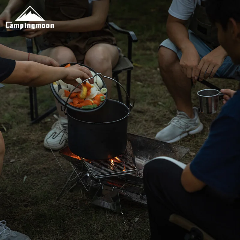 

CAMPINGMOON MT-2 Складной портативный гриль из нержавеющей стали для кемпинга, пикника, барбекю, оборудование для приготовления пищи на открытом воздухе